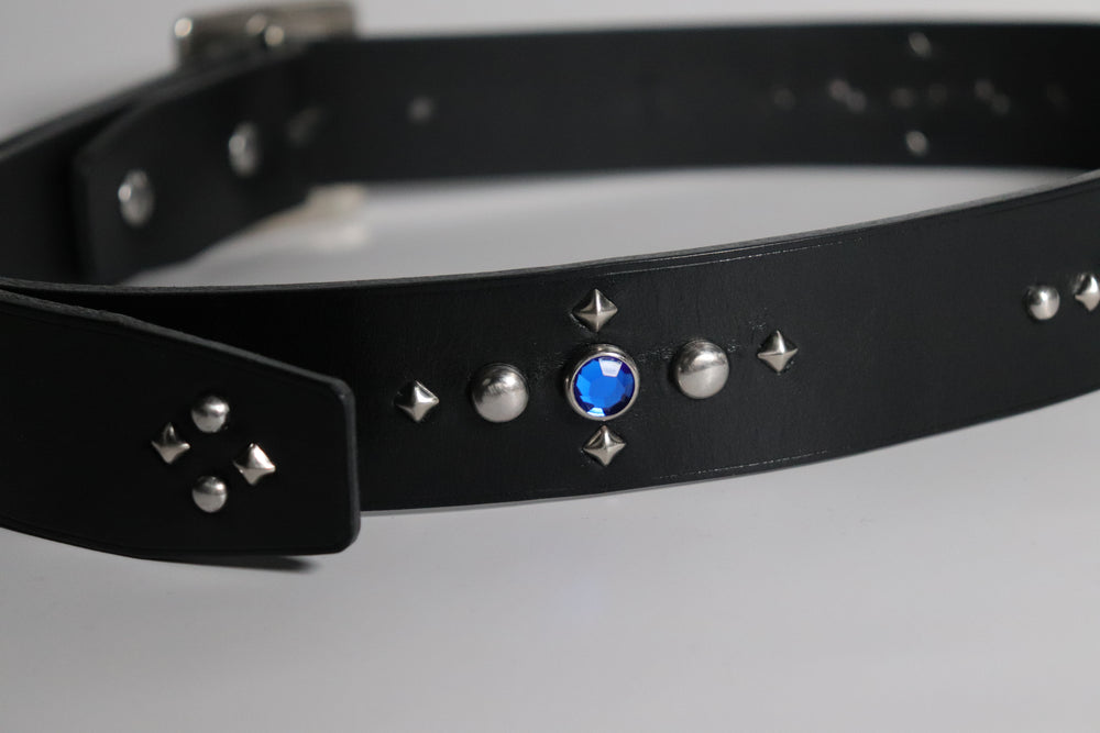 RØ-15-S / Red and Blue Studded Belt (1.5")