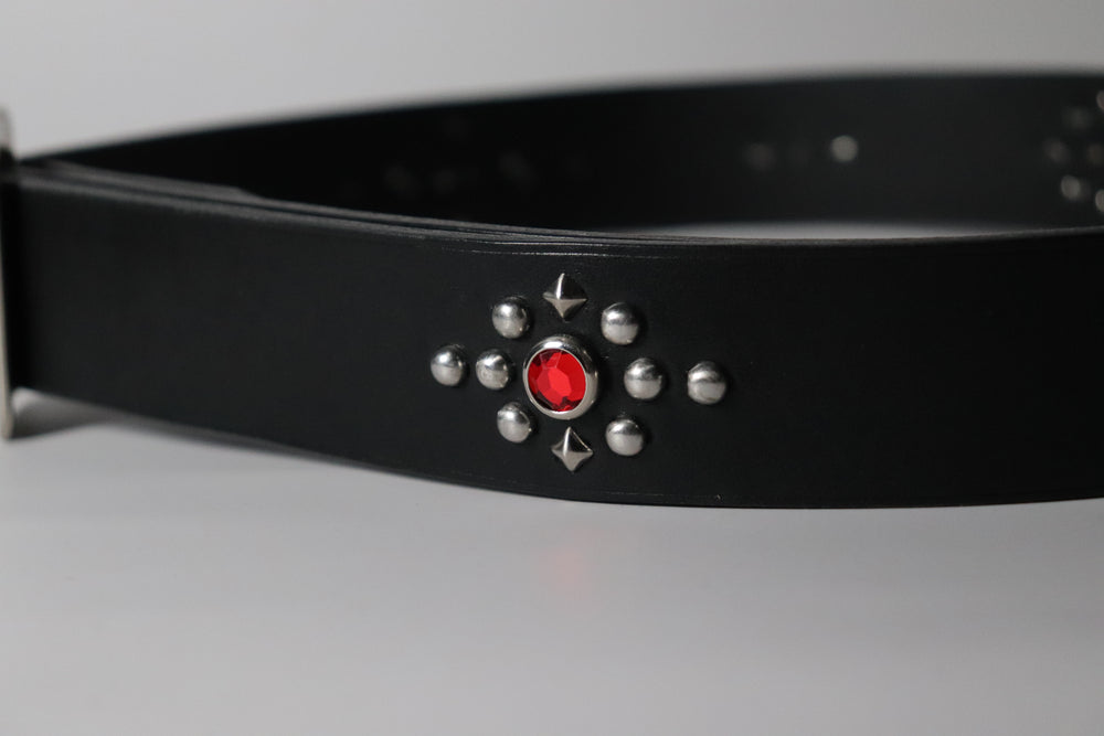 RØ-15-S / Red and Blue Studded Belt (1.5")