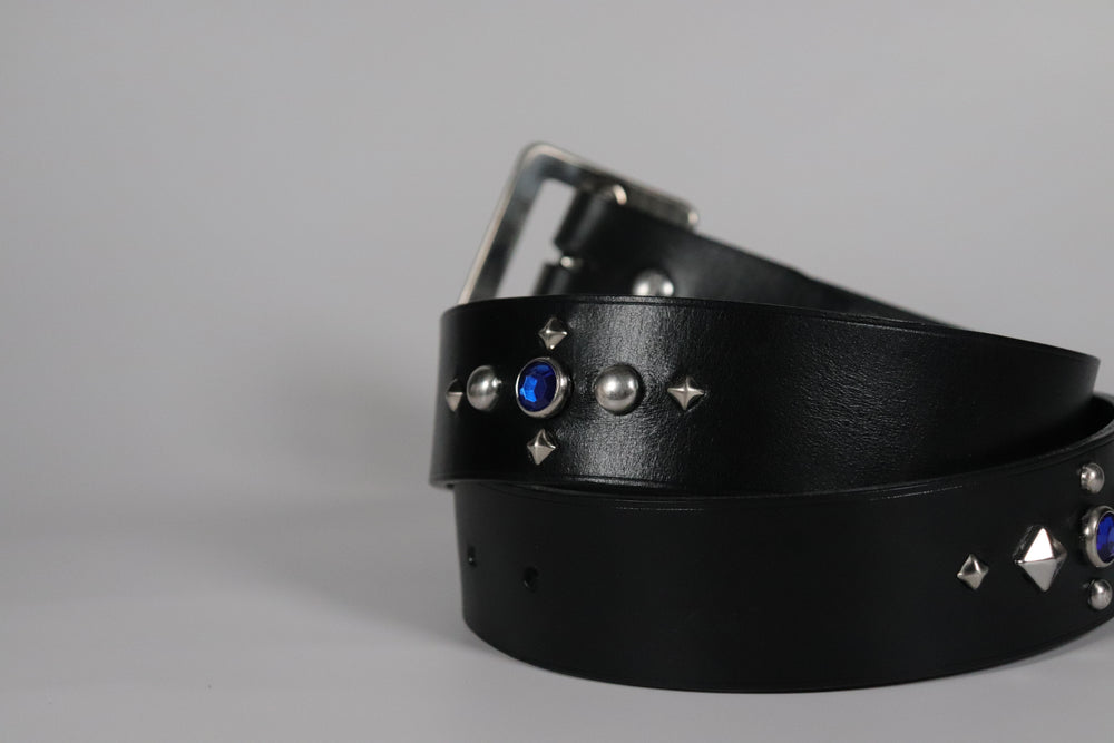 RØ-15-S / Red and Blue Studded Belt (1.5")