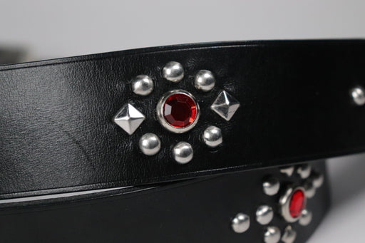 RØ-15-S / Red and Blue Studded Belt (1.5")