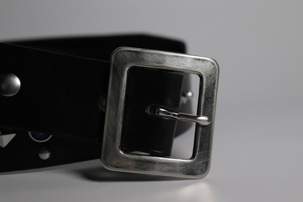 RØ-15-S / Red and Blue Studded Belt (1.5")